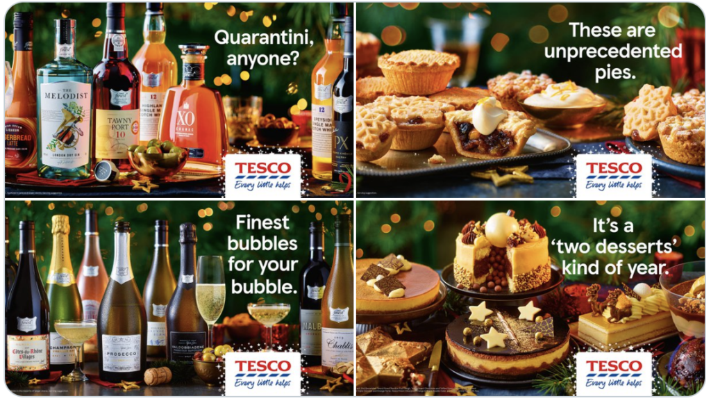 A collection of ad campaigns from UK grocery store Tesco