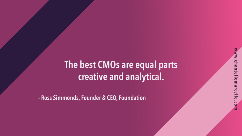The best CMOs are equal parts creative and analytical.Quote by Ross Simmonds, CEO of Foundation marketing agency