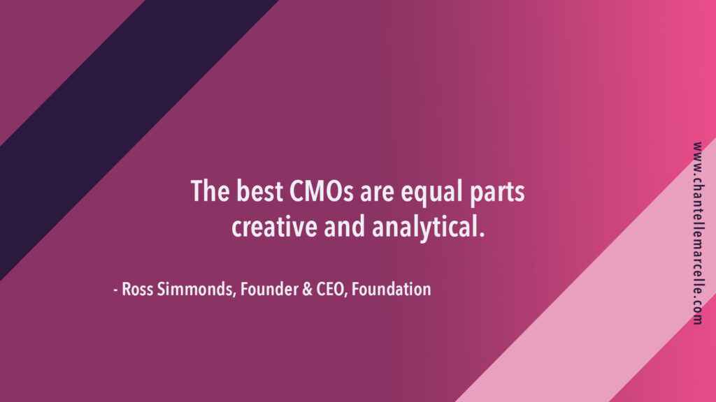 The best CMOs are equal parts creative and analytical.
Quote by Ross Simmonds, CEO of Foundation marketing agency