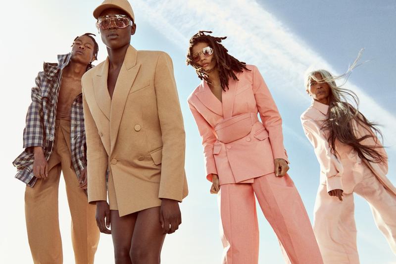 photo of diverse group of models with different skin tones and of different ages in a marketing and advertising campaign for rihanna's fenty luxury fashion brand, which combats visual bias with inclusive images