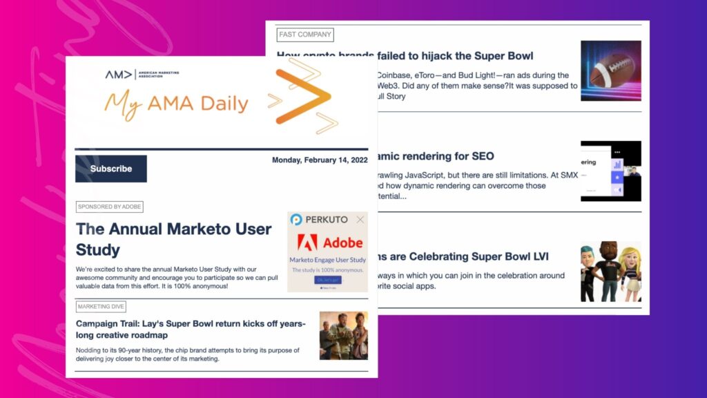 american marketing association (AMA) email newsletter example